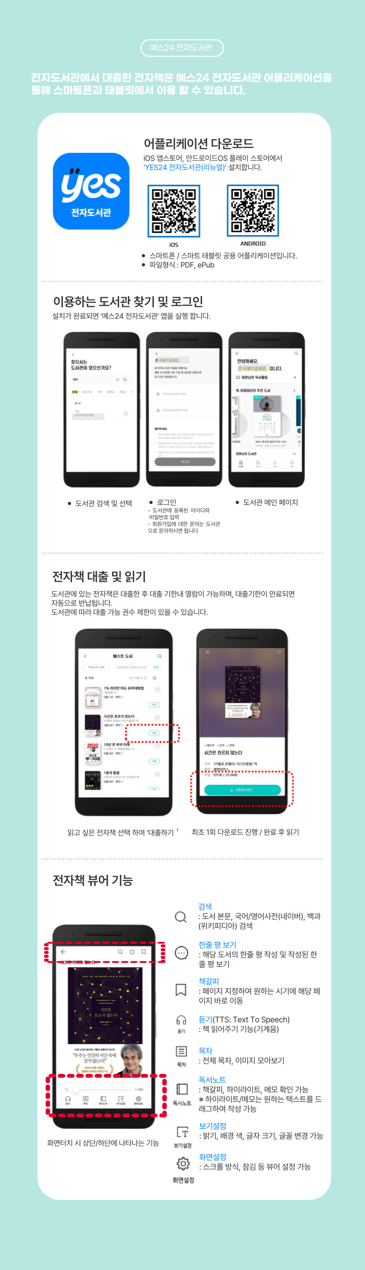 Yes24 전자책 앱 이용안내1